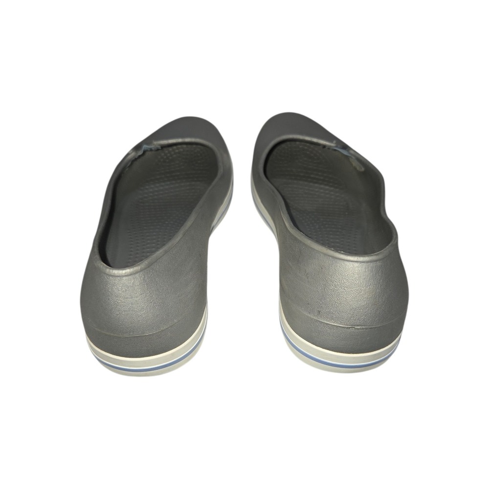 Crocs Crocband Flat Metallic Charcoal Grey Blue Ballet Flats Womens 8 - Picture 7 of 8